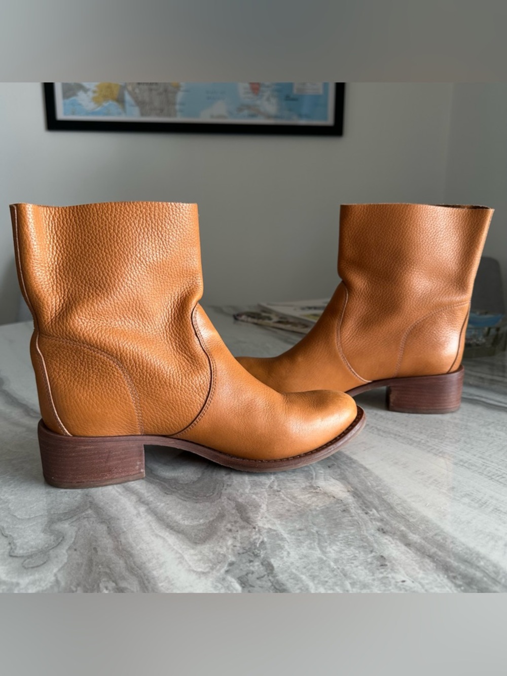 Tory Burch Siena Leather Bootie in Light Tan - Picture 6 of 11